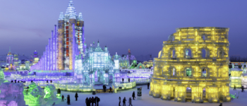 Harbin Ice Festival in China ist das größte Eis-Festival der Welt.